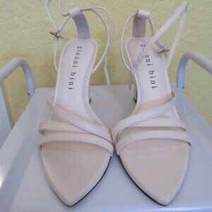 Gianni Bini Nude Strappy Heels 9M NWT Pointed Toe Stiletto Dillard’s